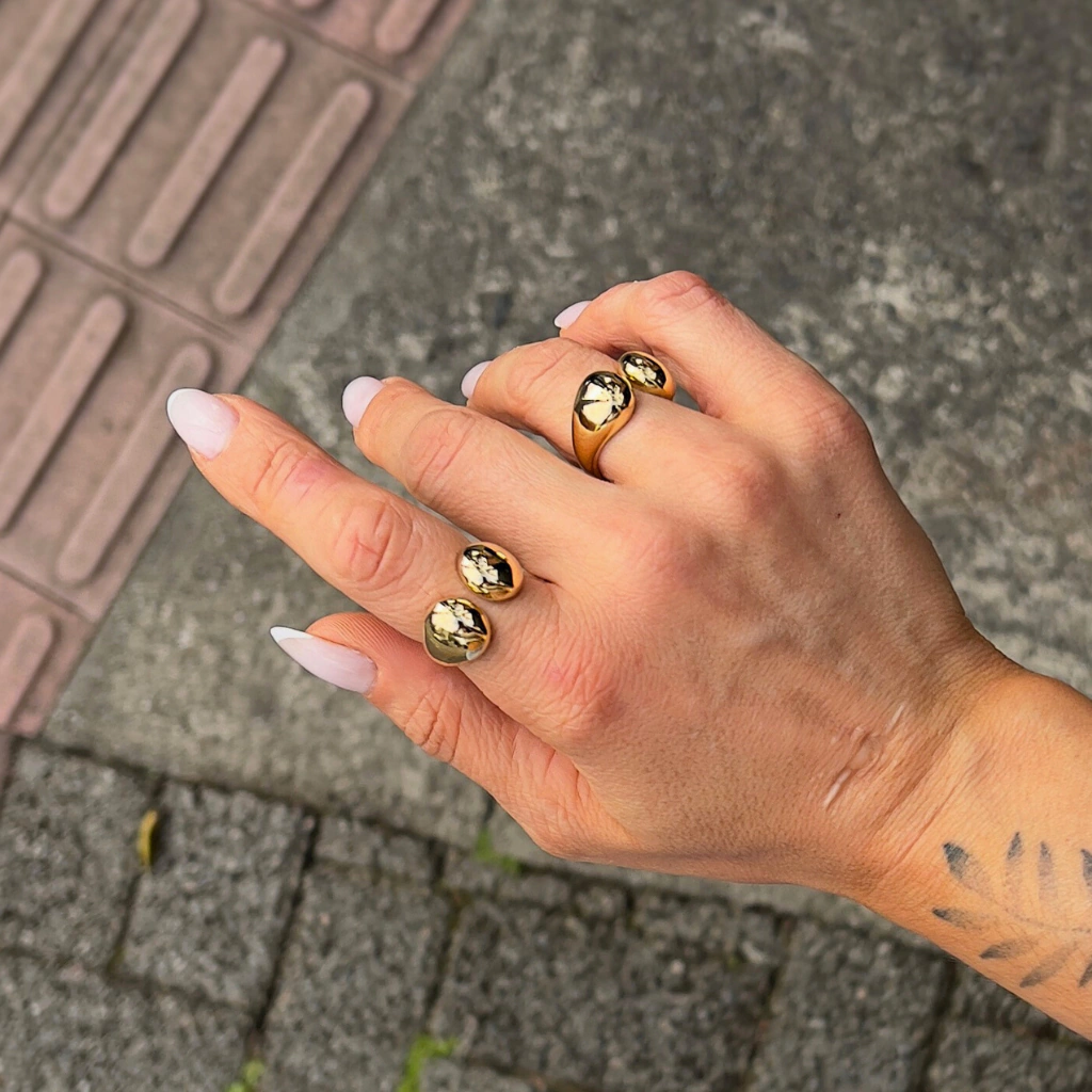 ANEL REGULAVEL DUO BANHO EM OURO18K