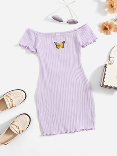 Guarnição de Alface Borboleta Elegante Vestido Infantil para Menina - loja online