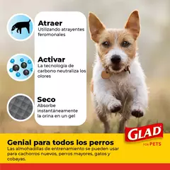 Tapete Entrenador para Perro Glad 5 Capas a Prueba de Fuga, Elimina Olor, Convierte Orina a Gel 14pz en internet