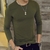 2021 Camiseta Slim Manga Longa Camiseta Masculina Decote em V Respirável Tamanh - loja online