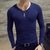 2021 Camiseta Slim Manga Longa Camiseta Masculina Decote em V Respirável Tamanh - nisswollrd