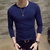 2021 Camiseta Slim Manga Longa Camiseta Masculina Decote em V Respirável Tamanh