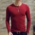 Imagem do 2021 Camiseta Slim Manga Longa Camiseta Masculina Decote em V Respirável Tamanh