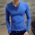 2021 Camiseta Slim Manga Longa Camiseta Masculina Decote em V Respirável Tamanh