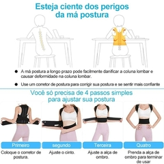 Colete corretor de postura com cinto reforçado para coluna lombar - comprar online