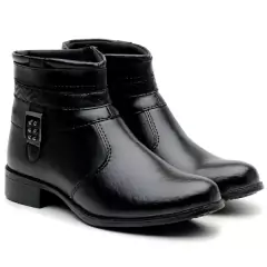 Bota Feminina Cano Curto Preta zíper Lateral - comprar online