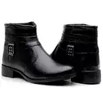 Bota Feminina Cano Curto Preta zíper Lateral - BellaBrasilcalcados