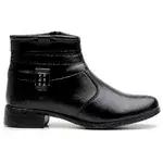 Bota Feminina Cano Curto Preta zíper Lateral