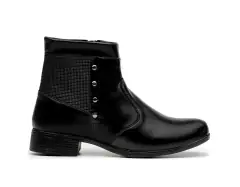 Bota Feminina Cano Curto Preto Tecido cacharrel - comprar online