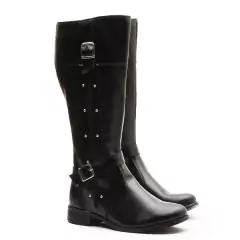 Bota Montaria Dona Beja Com Fechamento Em Ziper Com Detalhes Em Metal - Cappuccino - loja online