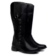 Bota Montaria Cano Alto Preta com Tachas