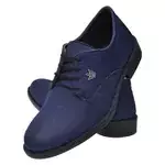Sapato Social Oxford Masculino Em Tecido Azul Petróleo