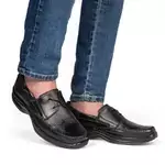 Sapato Preto Masculino Linha Comfort Cadarço Couro