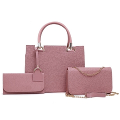 Bolsas Femininas Kit Bolsa Feminina + Carteira + Bolsa Festa Rosê