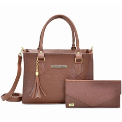 KIT Bolsa e Carteira Feminina Marrom