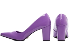 Scarpin Salto Bloco Verniz Arrasadora Coleção Caliente Coloridos - comprar online