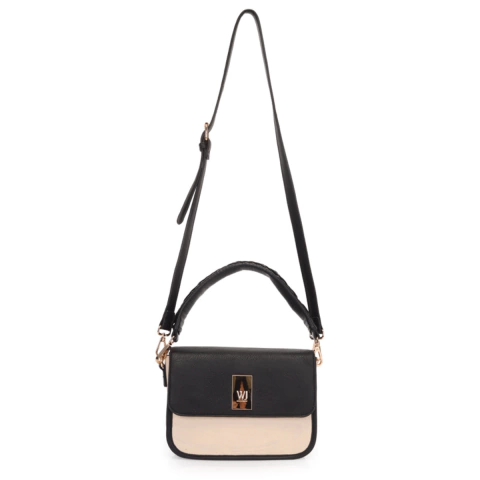 Bolsa Transversal Média com Tampa e Alça Trançada