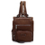 MOCHILA MEDIA COM BOLSO FRONTAL E METAL RESINADO - MARROM