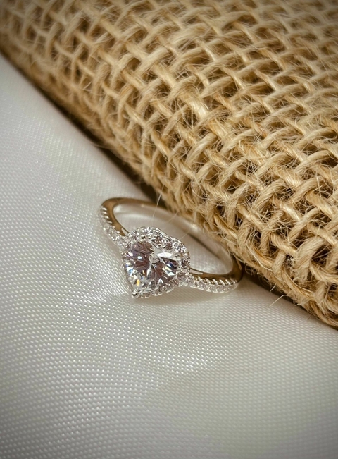 ANEL CORACAO DE CRISTAL EM PRATA 925 - comprar online