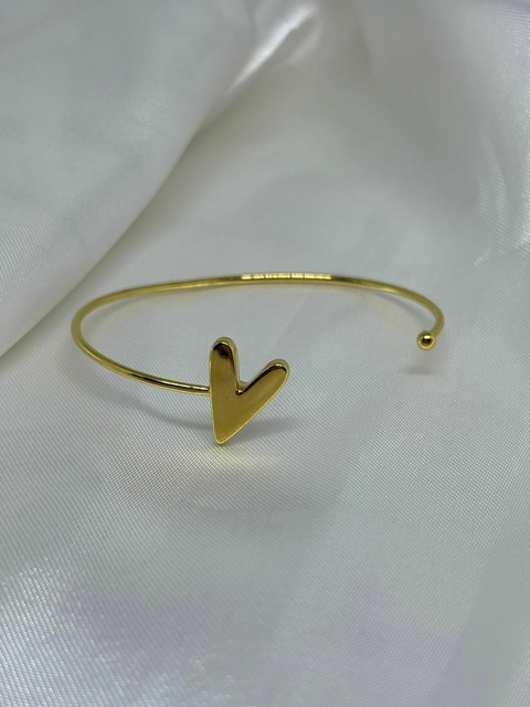BRACELETE CORACAO BANHADO EM OURO - comprar online