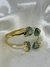 BRACELETE QUARTZO VERDE BANHADO EM OURO - comprar online