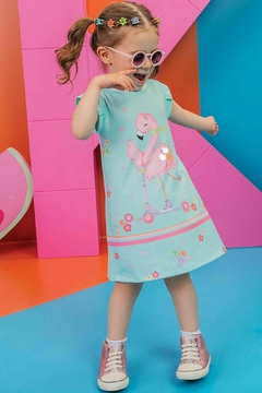 VESTIDO EM MEIA MALHA FLAMINGO KUKIÊ - comprar online
