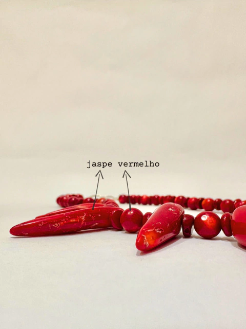 Colar de Jaspe Vermelho (tipo coral esponja) - comprar online