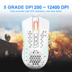 Redragon storm m808 usb com fio rgb gaming ultralight honeycomb mouse 12400 dpi - loja online