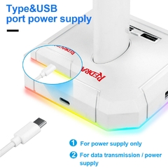Suporte de fones de ouvido REDRAGON SCEPTER PRO HA300 RGB com 4 portas USB 2.0 H - comprar online