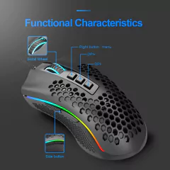 Redragon storm m808 usb com fio rgb gaming ultralight honeycomb mouse 12400 dpi - ProductsON