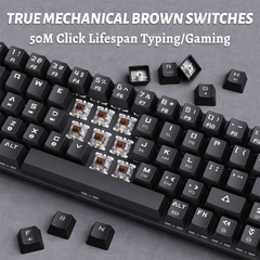 Teclado mecânico sem fio Dierya DK63 Bluetooth com luz de fundo LED preto Inter - loja online