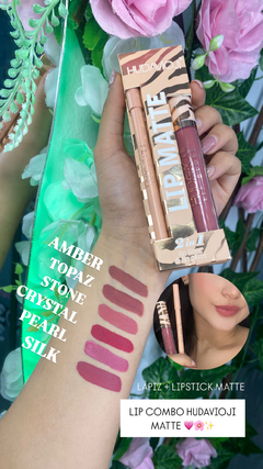 Lip combo Labial Matte + Lapiz HUDAVIOJI