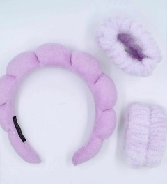 Balaca + muñequeras de maquillaje