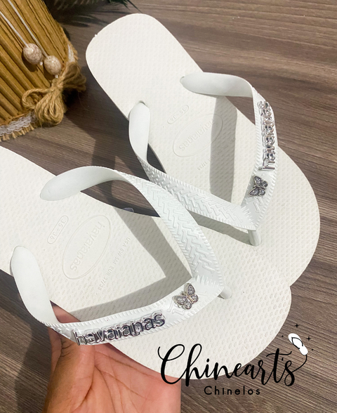 Havaianas Modelo básico borboleta prata