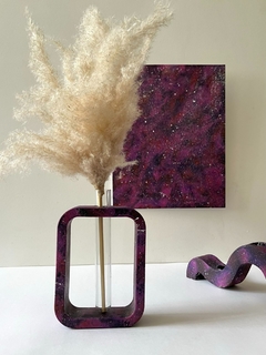 Vaso Retangular Nebulosa Roxa