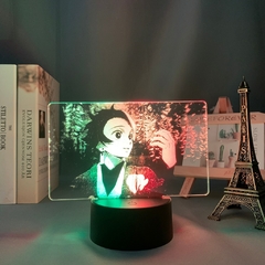 Lâmpada colorida do anime Kimetsu No Yaiba Tanjiro para decoração de quarto, presente de aniversário ,Manga Demon Slayer luz led em dois tons - comprar online