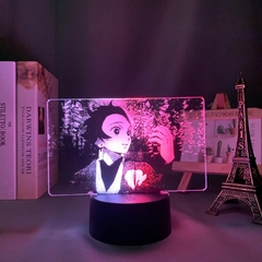 Lâmpada colorida do anime Kimetsu No Yaiba Tanjiro para decoração de quarto, presente de aniversário ,Manga Demon Slayer luz led em dois tons