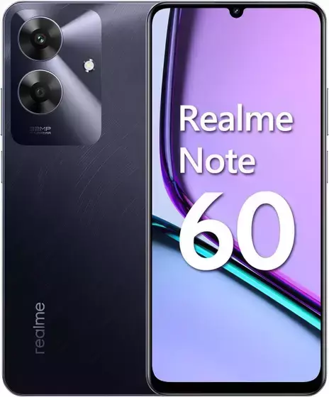 Celular Realme Note 60 Preto 256GB 4G Android 14 Processador Octa-Core Tela HD+ 90Hz