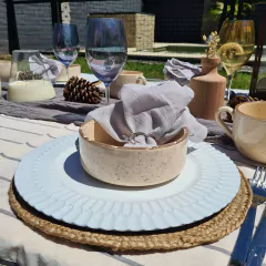 | Mantel Rayas | Gris & Crudo - comprar online