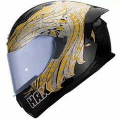 CASCO INTEGRAL HAX OBSIDIAN SLAYER NEGRO ORO