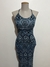 Vestido Longo Estampado - Azul - comprar online