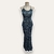 Vestido Longo Estampado - Azul