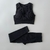 Conjunto de yoga sem costura com nervuras roupas de treino para mulheres 2/4 pe? - comprar online