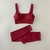 Conjunto de yoga sem costura com nervuras roupas de treino para mulheres 2/4 pe?