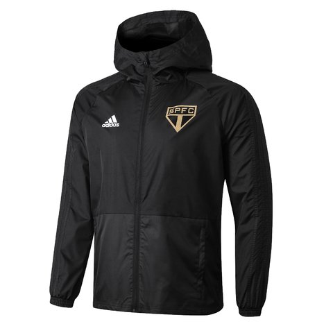 Blusa Corta Vento São Paulo Adidas Masculina - Preto