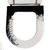Tampa Do Vaso Calypso Bicolor Diagonal Preto C/ Branco - comprar online