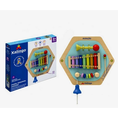 ? Painel Sensorial Xalingo – Audição – Madeira Reflorestada – Brinquedo Educativo - 3+ anos - comprar online