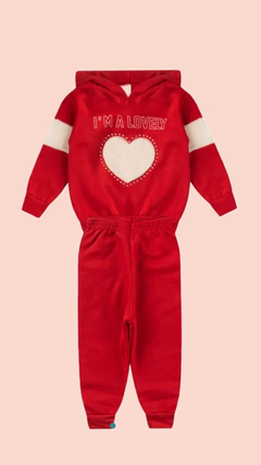 CONJUNTO MOLETOM PELUCIADO - CORAÇÃO C/ CAPUZ - comprar online