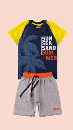 CONJUNTO CAMISA E SHORT - SUN SEA SAND SUMMER