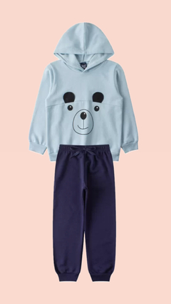 CONJUNTO MOLETOM PELUCIADO - URSO COM CAPUZ
